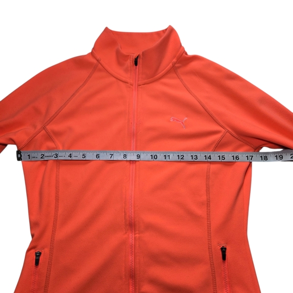 Puma Women's Bright Orange Full-Zip Jacket - Picture 8 of 9